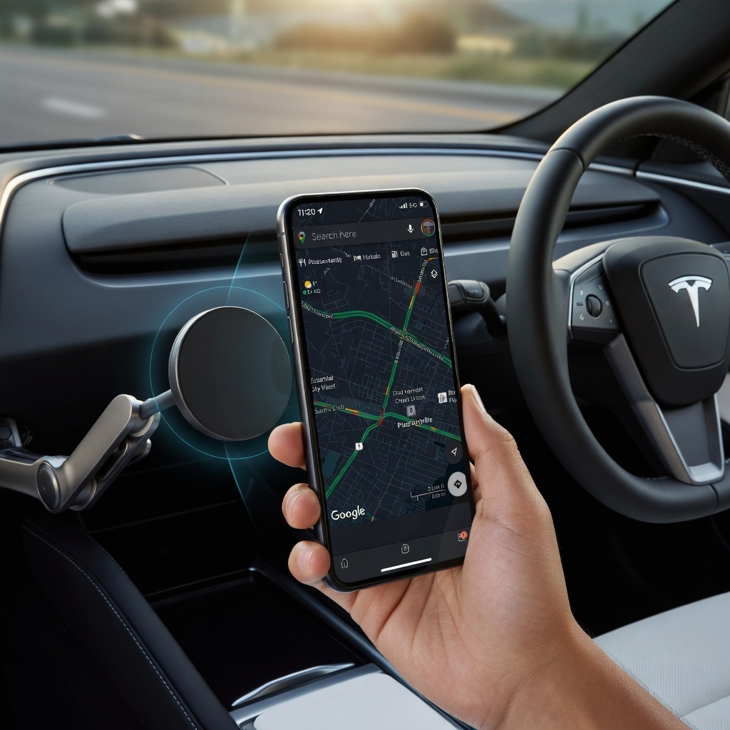 Support téléphone premium dans une Tesla